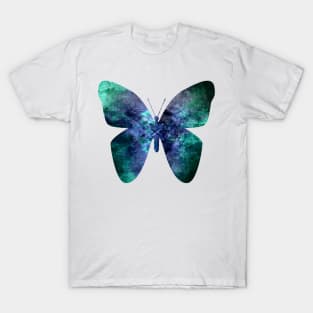 Green blue grungy butterfly T-Shirt